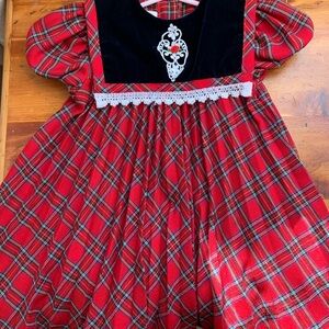 Youngland Red Plaid Pleated Dresss